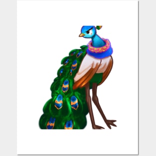 Cute Peacock Drawing Posters and Art